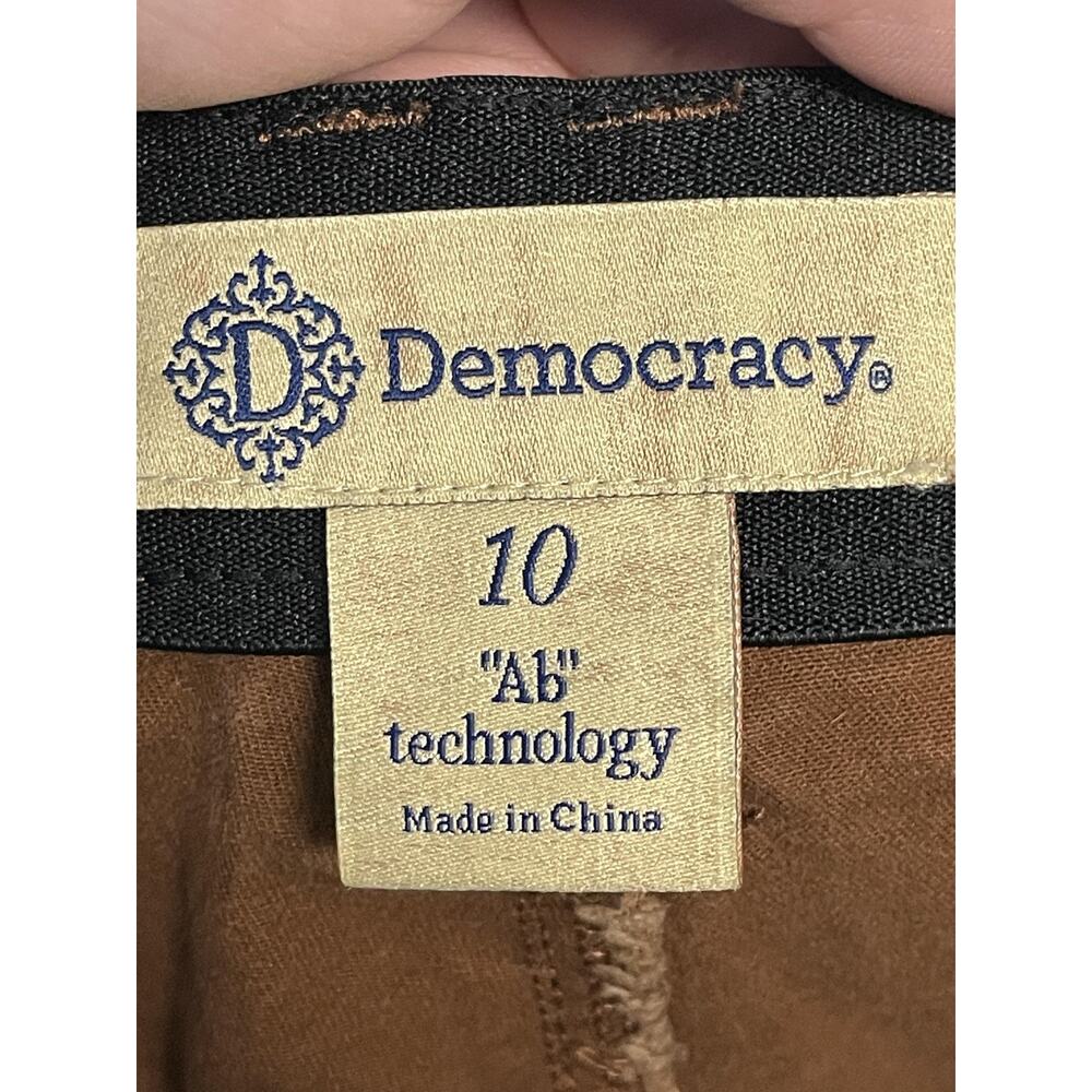 Democracy Pants Womens 10 Brown Twill Ab Technology Tapered‎ Leg Stretch Casual - Picture 9 of 11